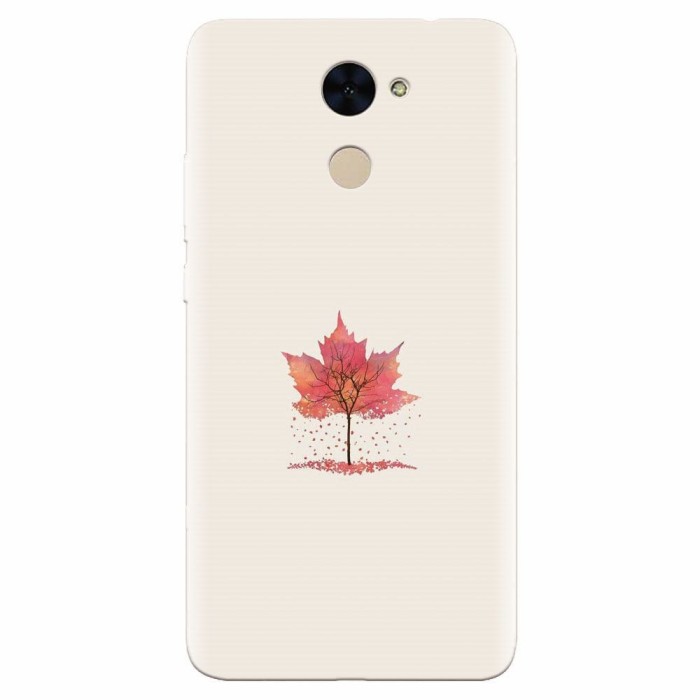 Husa silicon pentru Huawei Nova Lite Plus, Autumn Tree Leaf Shape Illustration
