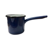 Ibric de cafea cilindric emailat, albastru, 600 ml, 10 cm