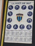 Calendar panza Epoca de Aur La Multi Ani 1981 Clubul sportiv PROGRESUL Bucuresti