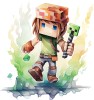 Sticker decorativ, Minecraft, Verde, 1376STK-15