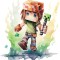 Sticker decorativ, Minecraft, Verde, 1376STK-15