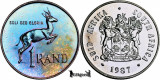 1987, 1 Rand (Hern#D305) - Africa de Sud - Proof CAMEO, Argint