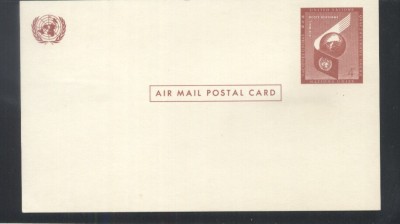 UN New York 1957 Airmail definitives Mi.59 Postcard unused UN.129 foto