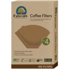 Filtre de cafea marimea 4, nealbite, fara clor, compostabile, 100buc, If You Care