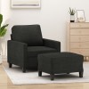 VidaXL Fotoliu canapea cu taburet, negru, 60 cm, material textil 3201033