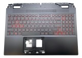 Carcasa superioara cu tastatura palmrest Laptop, Acer, Nitro 5 AN515-46, N22C1, 6B.QFJN2.001, AP3SY000710, EC3SY000400, iluminata, rosie, layout US