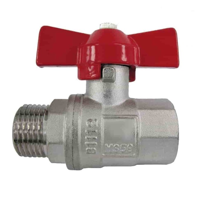 Robinet Sferic 1/2&quot;, Alama Nichelata, Maner Fluture