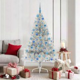 VidaXL Pom de Crăciun artificial pre-iluminat Argintiu 180 cm PET 3397213
