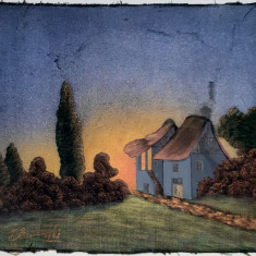 Casa in peisaj - semnat ilizibil 1948