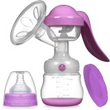 Pompa pentru san manuala cu biberon pentru hranire naturala, Linovit&reg;, 150ml, Roz