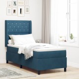 Cumpara ieftin Pat cu arcuri cu saltea albastru 80 x 200 cm Catifea
