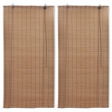 VidaXL Jaluzele din bambus tip rulou, 2 buc., maro, 80 x 160 cm