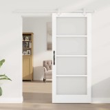 vidaXL Ușă Glisantă Manual Alb 86 x 198.5 cm Lemn și metal