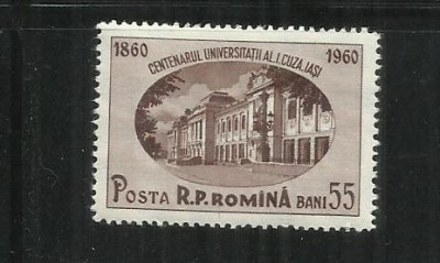 ROMANIA 1959 - CENTENARUL UNIVERSITATII A.I.CUZA - IASI, MNH - LP 486 foto