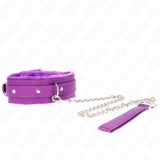 KINK - COLLAR WITH LEASH 65 CM WITH RESTRICTIONS PURPLE 36-42 CM X 5.5 CM, KINK COLLAR &amp; GAG