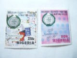 2 Timbre Nigeria 1988 - Congres Securitate , Embleme , val. 25 si 30k