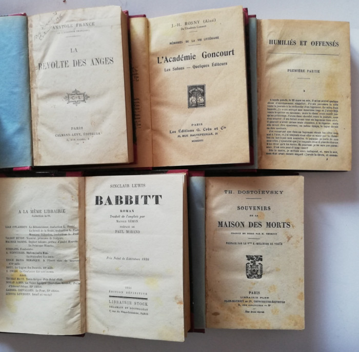 Lot 5 volume vechi literatura &icirc;n Franceza anii 20-30 Marii Clasici