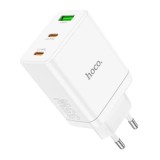 Cumpara ieftin Incarcator retea cu 1xUSB-A, 2x Type-C, PD35W - Hoco Start (N33) - Alb