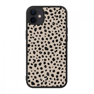 Husa iPhone 12 - Skino Fancy Latte, animal print bej negru foto