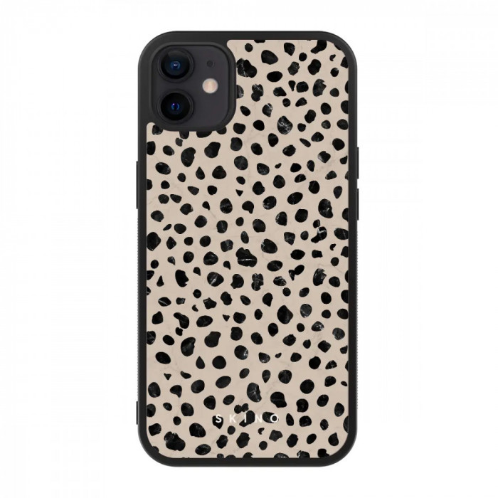 Husa iPhone 12 - Skino Fancy Latte, animal print bej negru