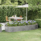 vidaXL Strat &icirc;nălțat grădină 249x100x36 cm oțel galvanizat