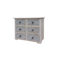 Comoda lemn maro gri 49,5 x 19 x 39,5 cm