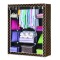 Dulap textil 170 cm, maro cu negru, 4 nivele, 153NT