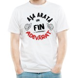 Tricou personalizat, Asa arata un FIN adevarat, culoarea alb, marimea M