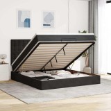 VidaXL Cadru de pat otoman cu saltele, catifea neagră 160x200cm 3313627