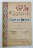CARTE DE MUZICA , SOLFEGII SI CANTECE PENTRU CLASA A - II -A SECUNDARA de GR. MAGIARI si N. LUNGU , 1935 , PREZINTA PETE SI URME DE UZURA