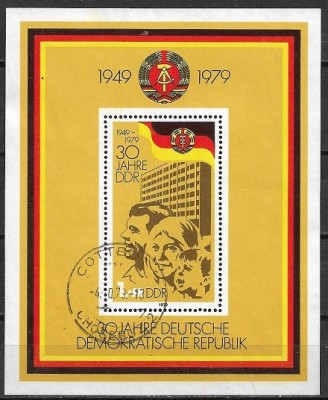 Germania DDR 1979 - Aniversari bloc stampilat foto