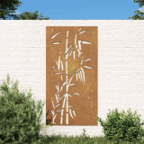 VidaXL Decorație perete de grădină 105x55 cm design bambus oțel Corten