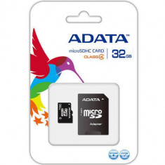 Card ADATA Micro SDHC 32GB Clasa 4 + adaptor SD AUSDH32GCL4-RA1 foto