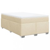 Cumpara ieftin Pat continental cu saltea, crem, 120x190 cm, textil
