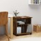 Gossi dulap cu roti, stejar fumuriu, 60x45x60 cm, lemn prelucrat