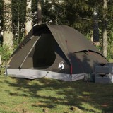 VidaXL Cort de camping cupolă pentru 2 persoane, maro, impermeabil