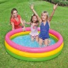 Piscina gonflabila Intex Sunset 147 x 33 cm, 3 inele, roz/galben/verde, +2 ani, 275L, vinil, kit reparatie
