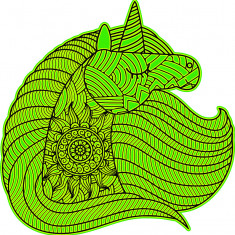 Sticker decorativ, Mandala, Unicorn, Verde, 60 cm, 7358ST-2