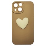Husa compatibila cu Apple iPhone 13 Mini model Big Heart 5D, Maro, Silicon, TPU, Viceversa, Transparent, Carcasa