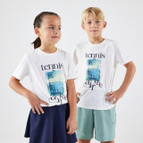 Tricou Tenis ESSENTIEL Tennis is in the Air Alb Fete, Artengo