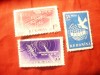 2 Serii 2+1 valori 1958 RPR Telecomunicatii si Congres Internat. Femei FDIF, sta, Stampilat