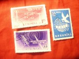 2 Serii 2+1 valori 1958 RPR Telecomunicatii si Congres Internat. Femei FDIF, sta