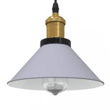 VidaXL Lampă suspendată reglabilă pe &icirc;nălțime E27 gri lucios metal