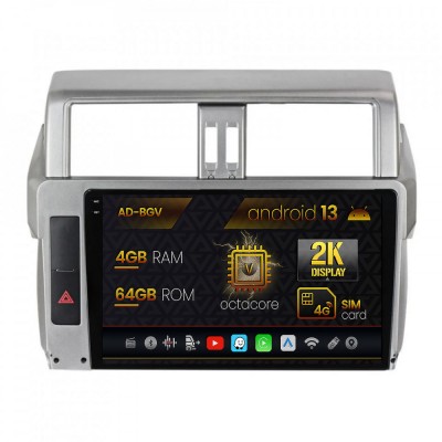 Navigatie Toyota Land Cruiser Prado J150 (2013-2017), Android 13, V-Octacore 4GB RAM + 64GB ROM, 9.5 Inch - AD-BGV9004+AD-BGRKIT061 foto