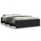 VidaXL Cadru de pat, negru ,135x190 cm, lemn prelucrat
