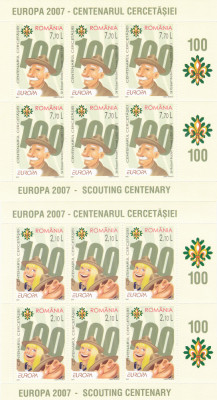 CERCETASI,EUROPA CEPT 2007,MINISHEET DE 6 SERII MNH ROMANIA. foto