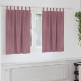 Draperii opace cu agățătoare, 2 buc., roz &icirc;nchis, catifea