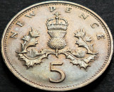 Moneda 5 NEW PENCE - MAREA BRITANIE / ANGLIA, anul 1970 *cod 4555