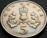 Cumpara ieftin Moneda 5 NEW PENCE - MAREA BRITANIE / ANGLIA, anul 1970 *cod 4555, Europa