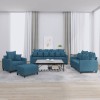 VidaXL Set de canapele cu perne, 4 piese, albastru, catifea 3201699